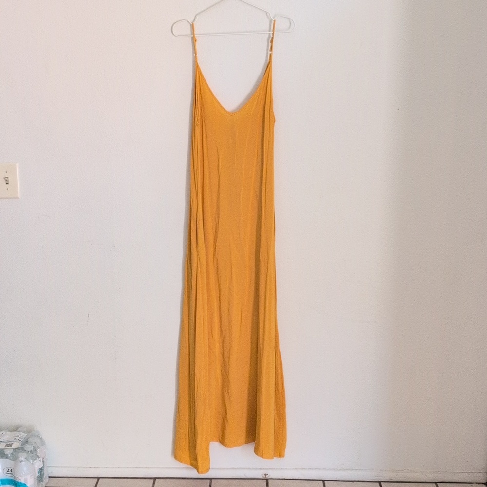 Women’s Mustard V-Neck Slip Dress